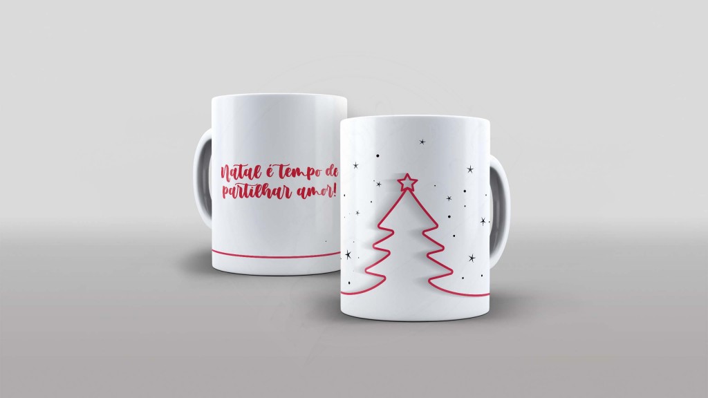 ARTE PARA CANECA - NATAL É TEMPO DE PARTILHAR AMOR-796
