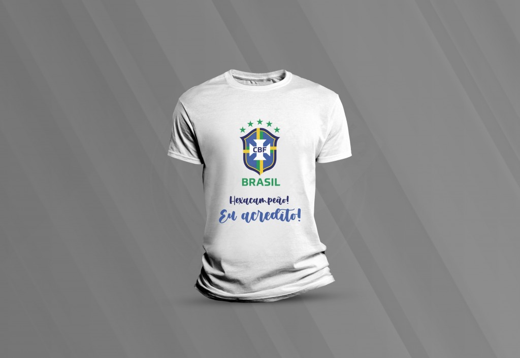 ARTE PARA CAMISETA - COPA DO MUNDO - CBF BRASIL HEXACAMPEÃO EU ACREDITO-182