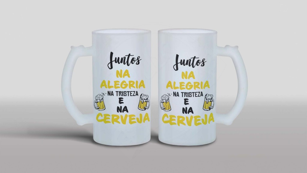 ARTE PARA CANECA CHOPE -JUNTOS NA ALEGRIA NA TRISTEZA E NA CERVEJA-1305