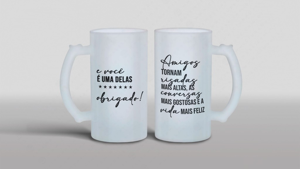 ARTE CANECA DE CHOPE - AMIGOS TORNAM RISADAS MAIS ALTAS-4563